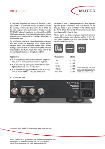 MUTEC REF10 Nano Clock